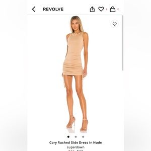 Tan bodycon long dress from Revolve